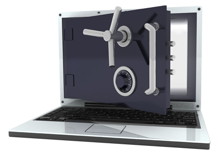 Laptop with a safe door